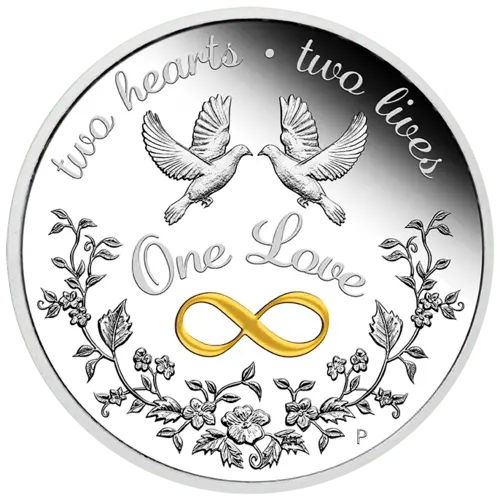 Vorderseite 1 Unze Silber One Love 2021 - Polierte Platte von Hersteller Perth Mint