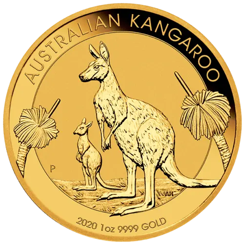 Vorderseite Goldmünze 1 Unze Australien Känguru 2020, der Hersteller Perth Mint Australia