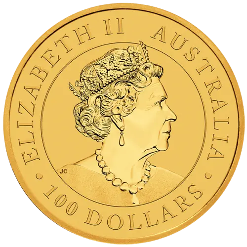 Rückseite Goldmünze 1 Unze Australian Nugget Welcome Stranger 2019, der Hersteller Perth Mint Australia