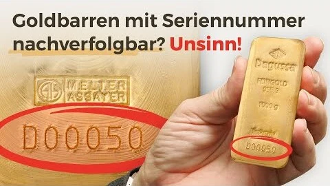 Goldbarren mit Seriennummer