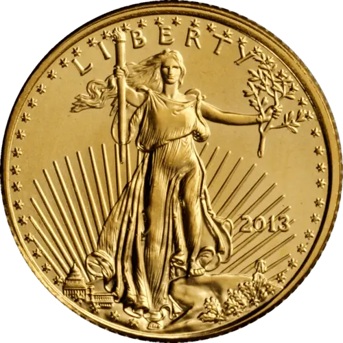 Vorderseite Goldmünze 1/10 Unze American Eagle diverse Jahrgänge, der Hersteller United States Mint