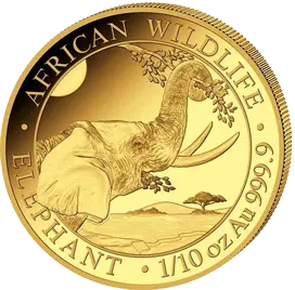 1/10 oz Gold Somalia Elefant 2023