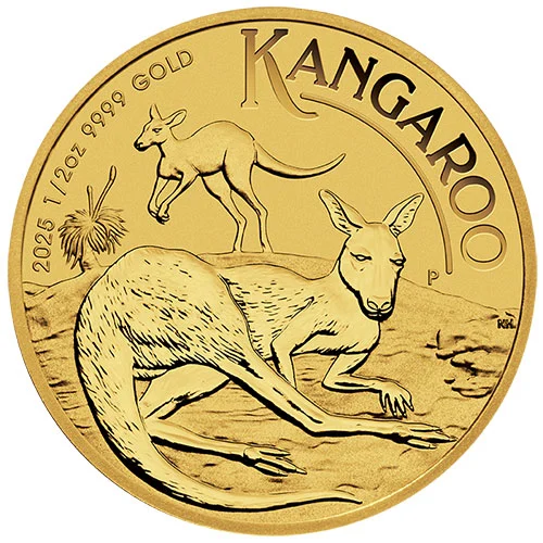 1/2 Unze Gold Australien Känguru 2025 Motiv