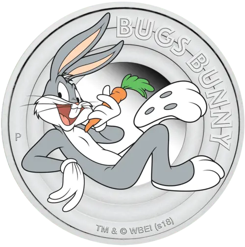 Vorderseite der 1/2 Unze Silber Looney tunes Bugs Bunny 2018 - polierte platte von Hersteller Perth Mint