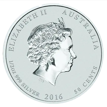 Rückseite der 1/2 Unze Silber Lunar Affe 2016 von Hersteller Perth Mint