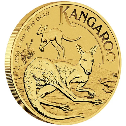 1/2 Unze Gold Australien Känguru 2025 Motiv