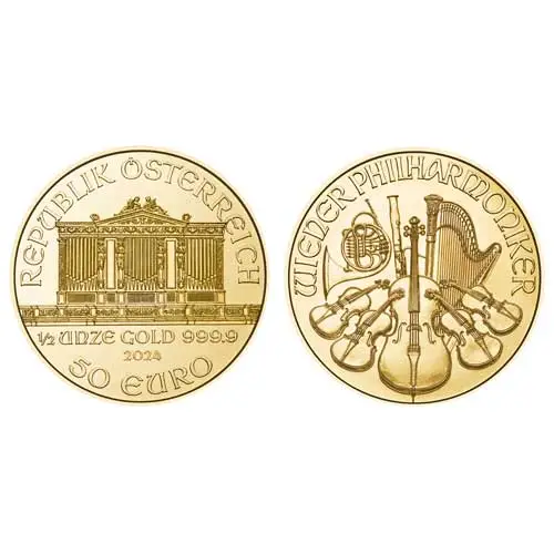 1/2 Unze Gold Wiener Philharmoniker 2024 (mehrwertsteuerfrei)