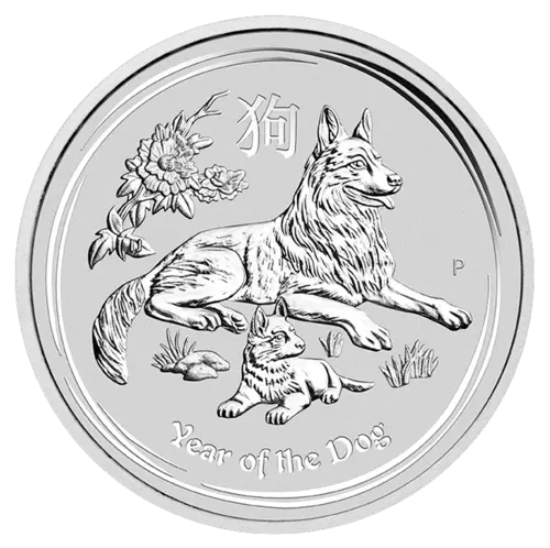 Vorderseite der 1/2 Unze Silber lunar II Hund 2018 von Hersteller Perth Mint