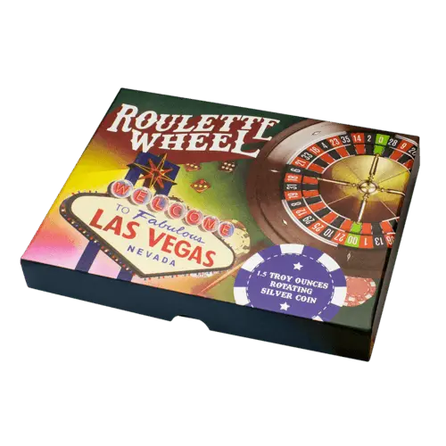 1,5 Unzen Silber Roulette Wheel 2023 Verpackung