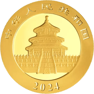 1 gram China Panda Goldmünze 2024 Wertseite