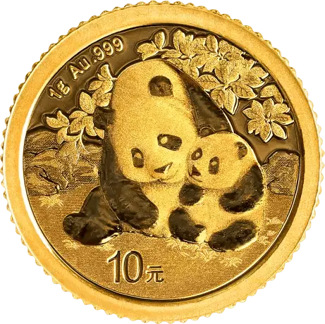 1 g China Panda Goldmünze Motivseite