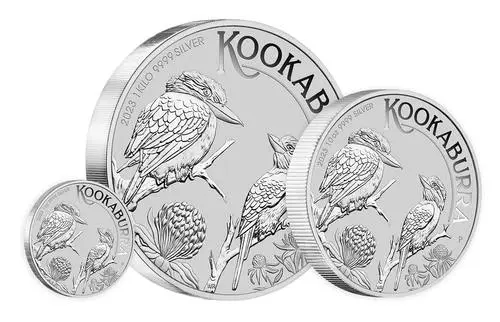 Dreier Set Silber Kookaburra 2023 von Hersteller Perth Mint