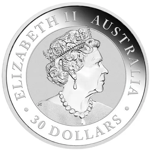 Rückseite 1 Kilo Silber Kookaburra 2023 von Hersteller Perth Mint