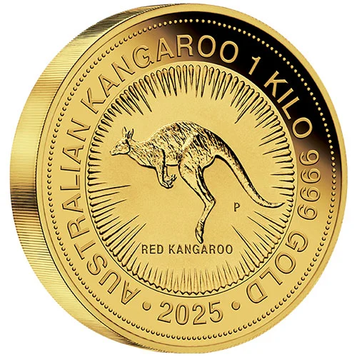 1 kg Gold Australien Känguru 2025 Motiv