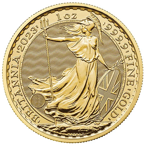 1 Unze Gold Britannia 2023 Charles III. mit Krone Vorderseite