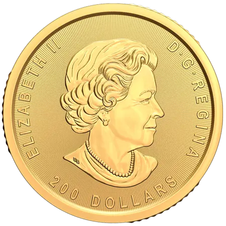 Rückseite Goldmünze 1 Unze Klondike Goldrausch 2021, der Hersteller Royal Canadian Mint