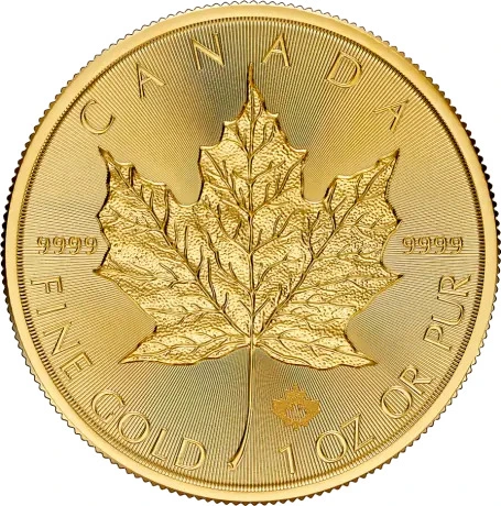 1 oz gold maple leaf 2025 vorderseite