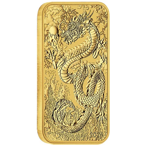 1 Unze Gold Münzbarren Rectangular Dragon 2024 I Verpackung: Blister