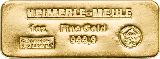 1 oz goldbarren sargform heimerle und meule