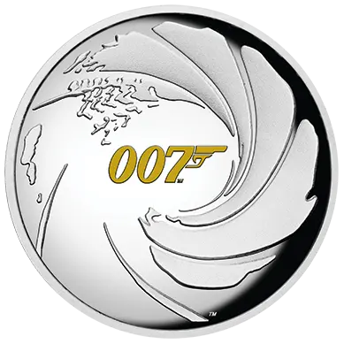 Vorderseite 1 Unze Silber 007 James Bond 2020 - Polierte Platte / High Relief, von dem Hersteller Perth Mint