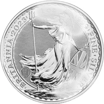 1 Unze Silber Britannia angelaufen