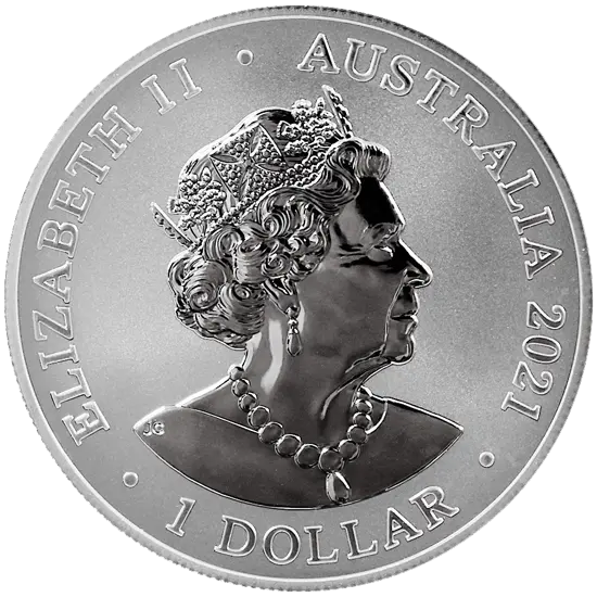 Rückseite der 1 Unze Silber Großer Weißer Hai 2021 von Hersteller Royal Australian Mint