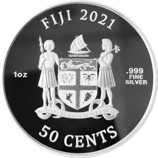 Rückseite de 1 Unze Silber Fiji Cats 2021 von Hersteller New Zealand Mint