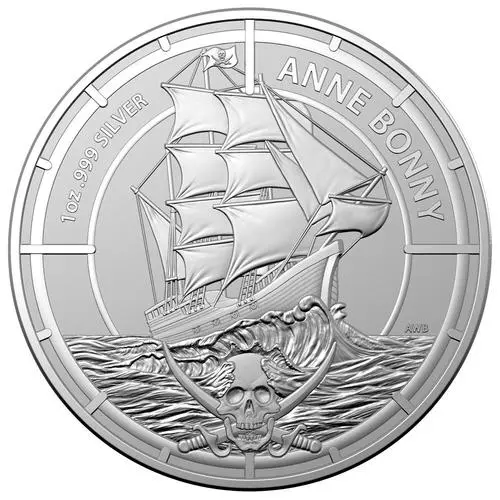 Vorderseite der 1 Unze Silber Pirate Queens Anne Bonny 2021 von Hersteller Royal Australian Mint