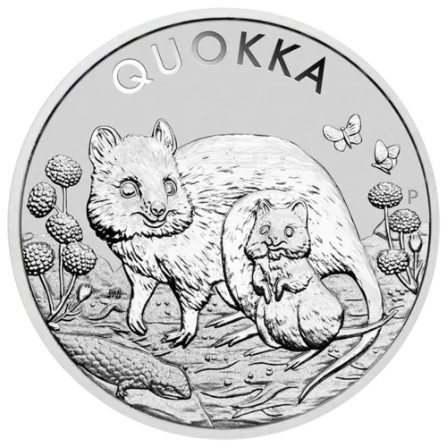 Vorderseite der 1 Unze Silber Quokka 2021 von Hersteller Perth Mint