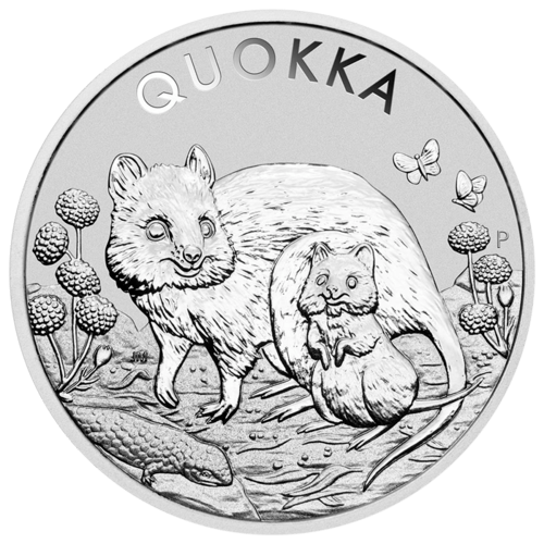 Vorderseite der 1 Unze Silber Quokka 2021 von Hersteller Perth Mint