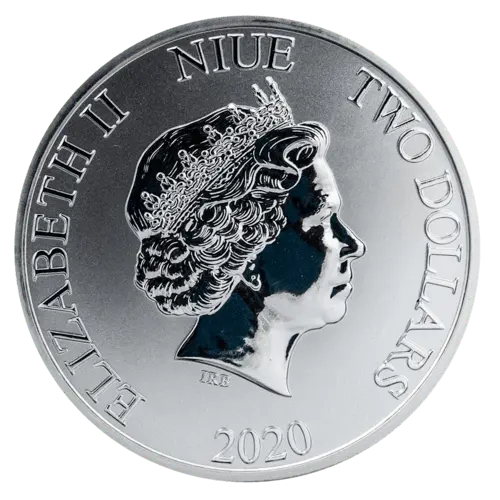 Rückseite der 1 Unze Silber Niue Meeresschildkröte 2020 von Hersteller New Zealand Mint