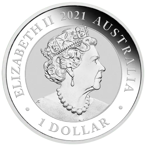 Rückseite der 1 Unze Silber Australien Schwan 2021 von Hersteller Perth Mint