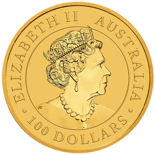 Rückseite Goldmünze 1 Unze Australian Nugget Golden Eagle 2021, der Hersteller Perth Mint Australia