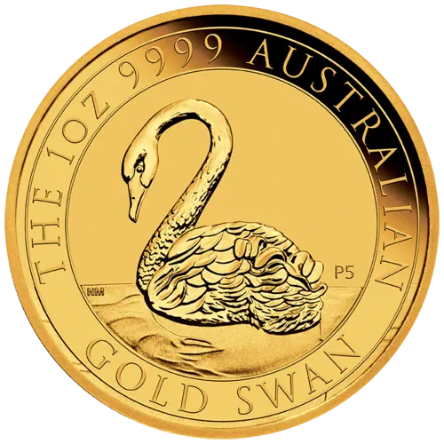 Vorderseite Goldmünze 1 Unze Australien Schwan 2021, der Hersteller Perth Mint Australia