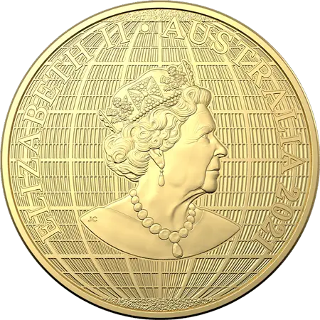 Rückseite Goldmünze 1 Unze Australien (RAM) Beneath the Southern Skies 2021, der Hersteller Royal Australien Mint