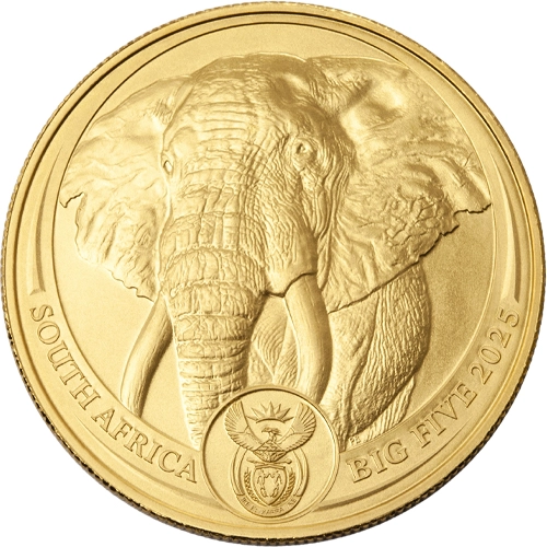 1 unze gold big five elefant 2025 vorderseite