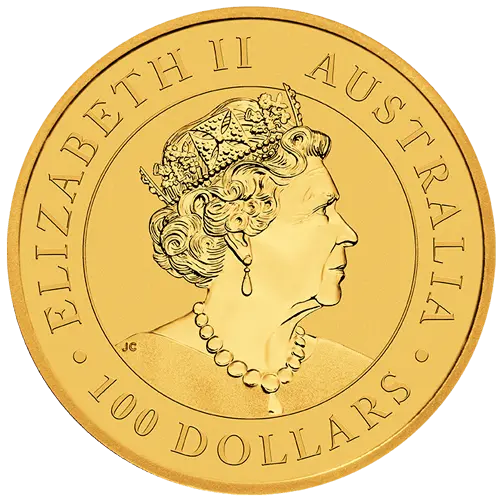 Rückseite Goldmünze 1 Unze Australien Känguru 2021, der Hersteller Perth Mint Australia