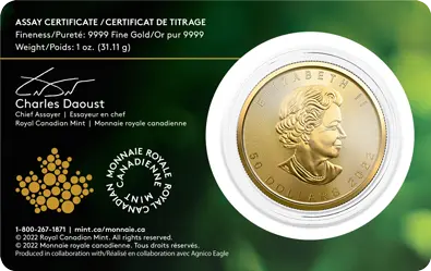 1 oz Gold Maple Leaf single-sourced Mine 2022