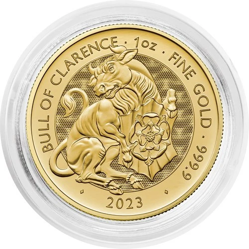 1 Unze Gold The Royal Tudor Beasts - Bull of Clarence 2023 in Münzkapsel 