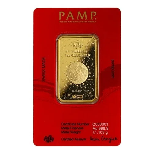 1 Unze Goldbarren PAMP Lunar Legends Azure Dragon 2024 Blister Rückseite