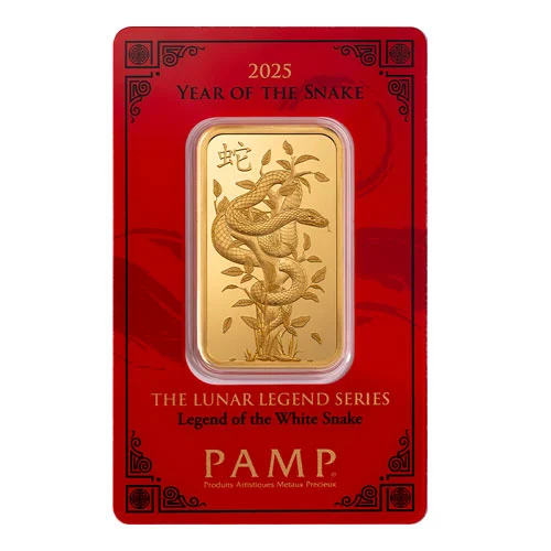 1 Unze Goldbarren PAMP Lunar Legends White Snake 2025