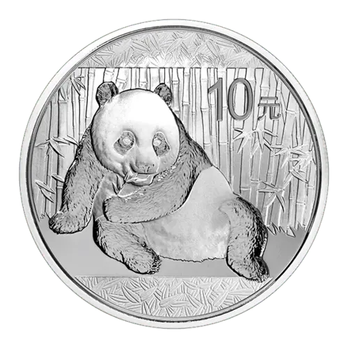 Vorderseite der 1 Unze China Panda Silber 2015 (10 Yuan) von Hersteller China Mint / China Gold Coin Inc./ Shanghai Mint