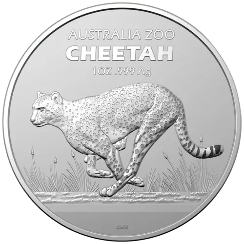 Vorderseite 1 Unze Silber Australia Zoo Gepard 2021 von Hersteller Royal Australian Mint