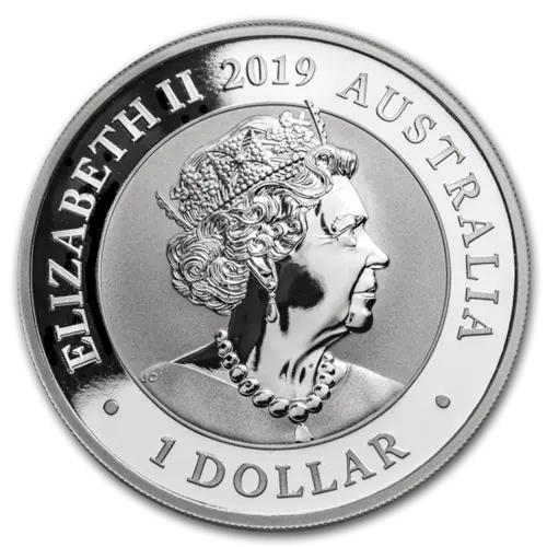 Rückseite der 1 Unze Silber Australien Schwan 2019 von Hersteller Perth Mint