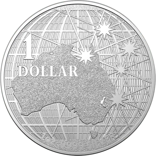 Vorderseite der 1 Unze Silber Australien (RAM) Beneath the Southern Skies 2021 von Hersteller Royal Australian Mint