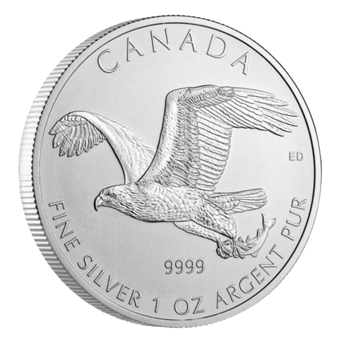 Vorderseite der 1 Unze Silber Birds of Prey - Weißkopfseeadler 2014 von Hersteller Royal Canadian Mint