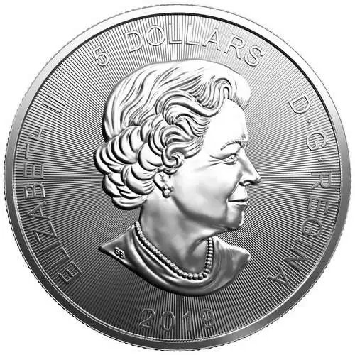 Rückseite der 1 Unze Silber Kanada Grizzly 2019 von Hersteller Royal Canadian Mint