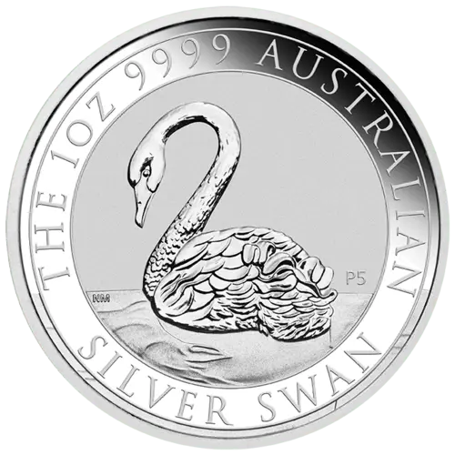 Vorderseite der 1 Unze Silber Australien Schwan 2021 von Hersteller Perth Mint