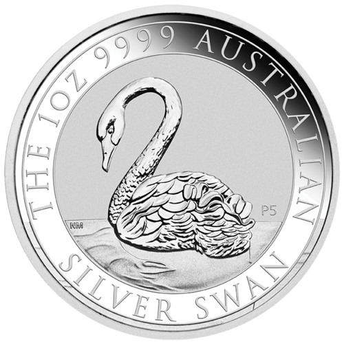 Vorderseite der 1 Unze Silber Australien Schwan 2021 von Hersteller Perth Mint