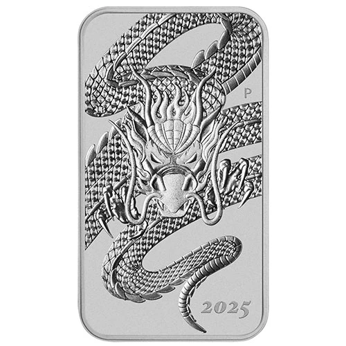 1 Unze Silber Münzbarren Rectangular Dragon 2025 1 Unze Silber Münzbarren Rectangular Dragon 2025